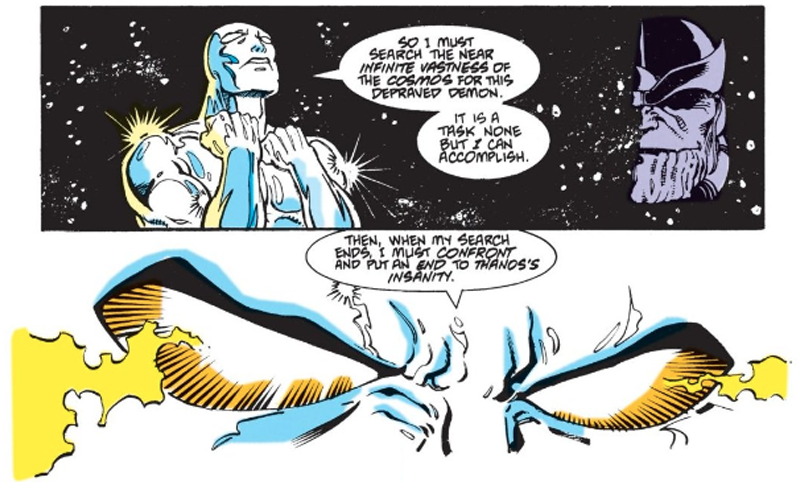 The surfer prepares himself for a cosmic clash in the final pages of Silver Surfer #35.